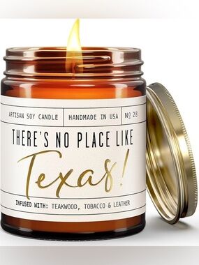 🆕 Soy & Sass There’s No Place Like Texas Soy Wax Made in USA 7.2 oz Candle 🇺🇸